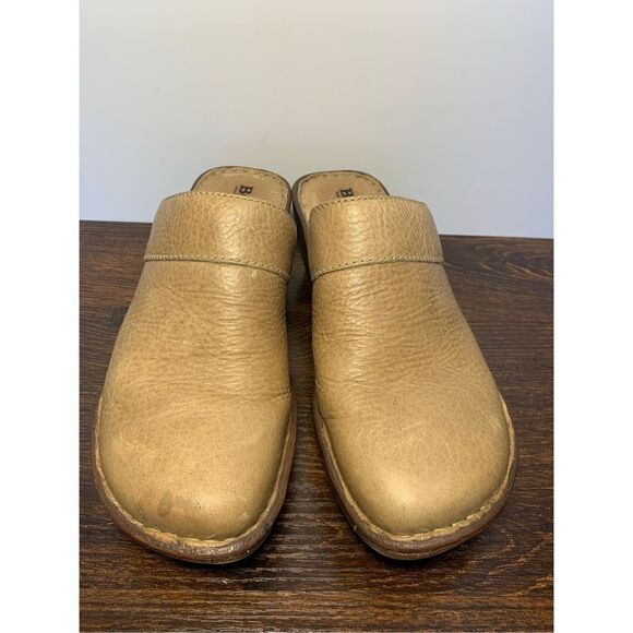 Born Shoes W2634 Genuine Leather Wedge Closed Toe Slip-On Clog Shoes Size 9 - Picture 6 of 11